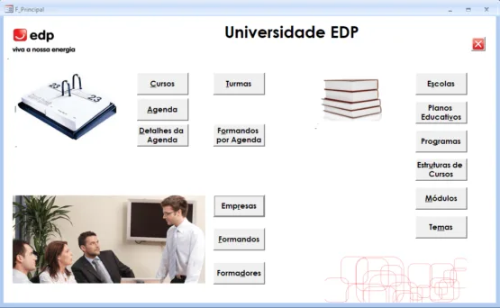 Aplicação de organização da formação